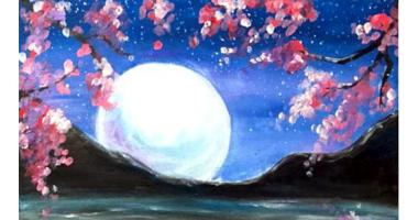 45 Minute Night By The Moon Painting by LEARN Anytime Anywhere